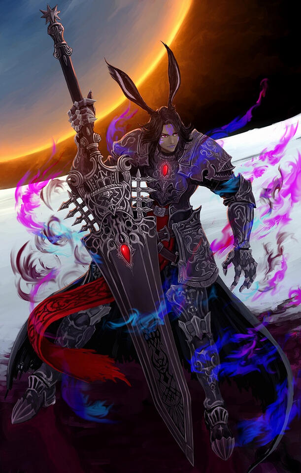 work for the DeviantArt contest dedicated to the at the time latest Final Fantasy XIV expansion release; the rules stated to include 2 customizable features found in Endwalker in the following three categories: garments, hair design, and characteristics (i